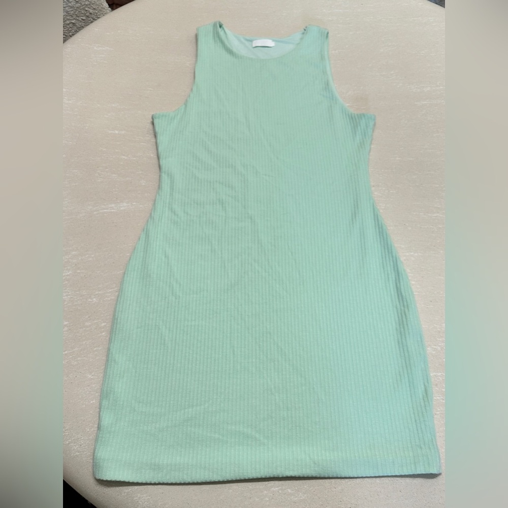 Meshki Pania Ribbed Sleeveless
Bodycon Mini Dress Mint Green Size
Large